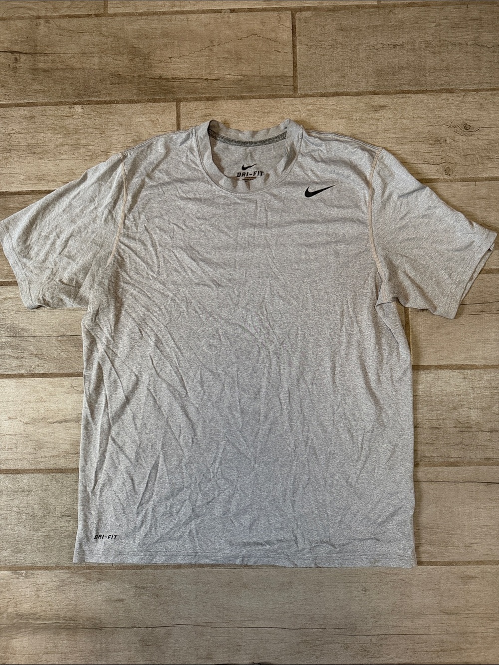 Nike Dri-FIT Gray Performance Running Workout Tee Men’s Large